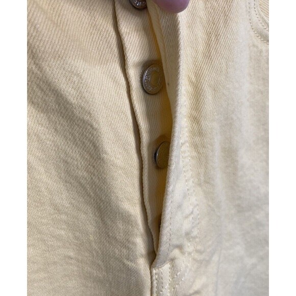 New Levis 501 Original Cropped 100% Cotton Jeans Yellow Button Fly 30 - Picture 3 of 5